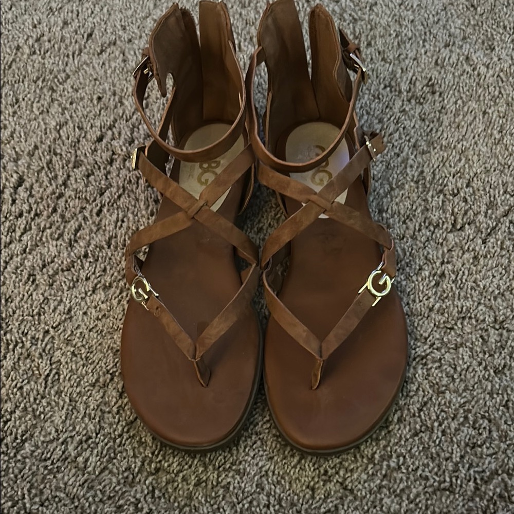 GBG Los Angeles Brown Gladiator Sandals